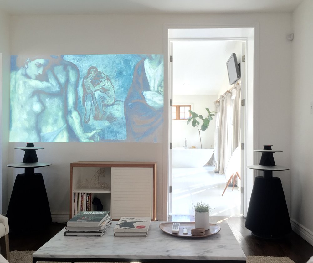Use a projector with keystone correction for your art work